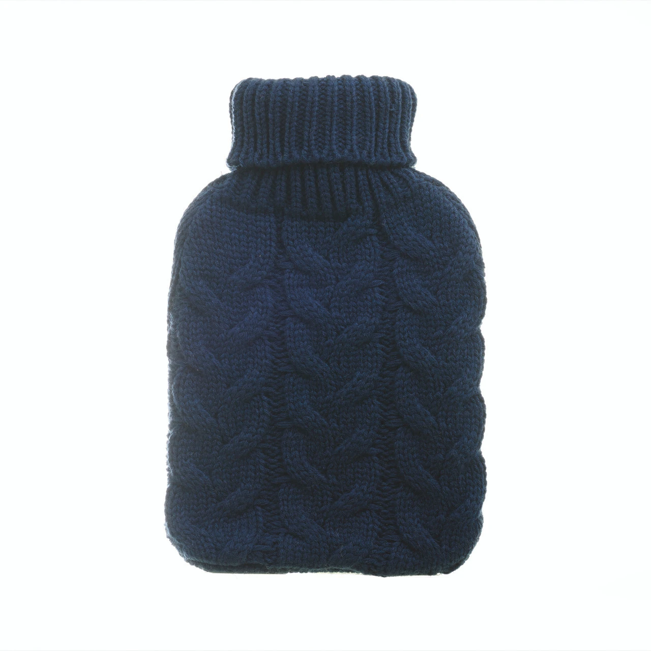 Aroma Home Navy Chunky Knit Hot Water Bottle 4 Aroma Home Navy Chunky Knit Hot Water Bottle - Image 2