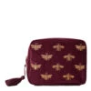 Elizabeth Scarlett Plum-Hued Honey Bees Wash Bag -Korres Store 2 09179.1694531643