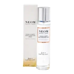 Neom Clean & Happy Hand Sanitiser Spray -Korres Store Clean Happyhandsanitiserspraybox product 750x750 79760.1690901099