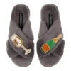 Laines London Classic Grey Slippers With Double Champagne Brooch -Korres Store Crop template copy 15365.1695826502
