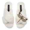 Laines London Classic Cream Slippers With Dragonfly Brooch 1 Laines London Classic Cream Slippers With Dragonfly Brooch -Korres Store Crop template copy 22180.1695822172