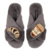 Laines London Classic Grey Slippers With Double Coffee & Croissant Brooch 1 Laines London Classic Grey Slippers With Double Coffee & Croissant Brooch -Korres Store Crop template copy 34525.1695910603