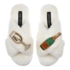 Laines London Classic Cream Slippers With Double Champagne Brooch -Korres Store Crop template copy 39911.1695826762