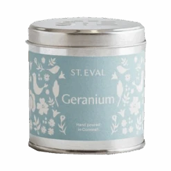 St Eval Candle Geranium Folk Tin Candle