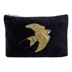 Elizabeth Scarlett Swallow Charcoal Mini Pouch