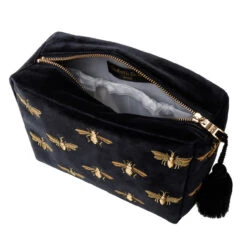 Elizabeth Scarlett Honey Bee Charcoal Wash Bag -Korres Store honey bee anthracite velvet wash bag 010 1 71682.1638866170