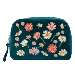 Elizabeth Scarlett Wild Flower Rich Blue Cosmetics Bag